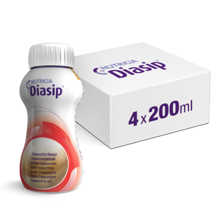 Danone Nutricia Spa Soc.Ben. Diasip Gusto Cappuccino 4 x 200 ml - Alimento per Pazienti Diabetici