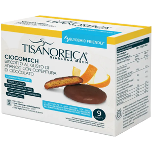 Gianluca Mech Spa Tisanoreica Ciocomech Glycemic Friendly Biscotto Arancio 9x13g - Biscotto Arancio Con Copertura Al Cioccolato