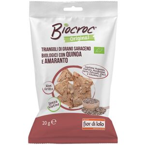 Biotobio Srl Biocroc Triangoli di Grano Saraceno con Quinoa e Amaranto Fior di Loto 20g