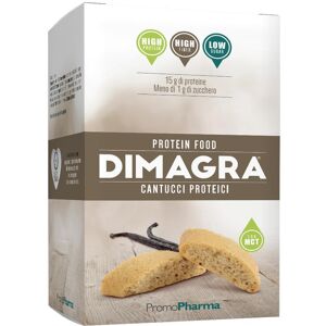 Promopharma Spa Dimagra Cantucci Proteici 200g - Snack Proteico Croccante con Mandorle e Cioccolato