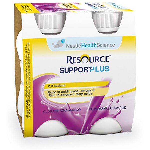 nestle' it.spa(healthcare nu.) nestlé resource support plus gusto prugna/mango 4x125ml - integratore nutrizionale a base di prugna e mango per il benessere