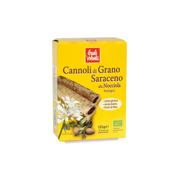 biotobio srl baule volante - cannoli di grano saraceno alla nocciola 125g