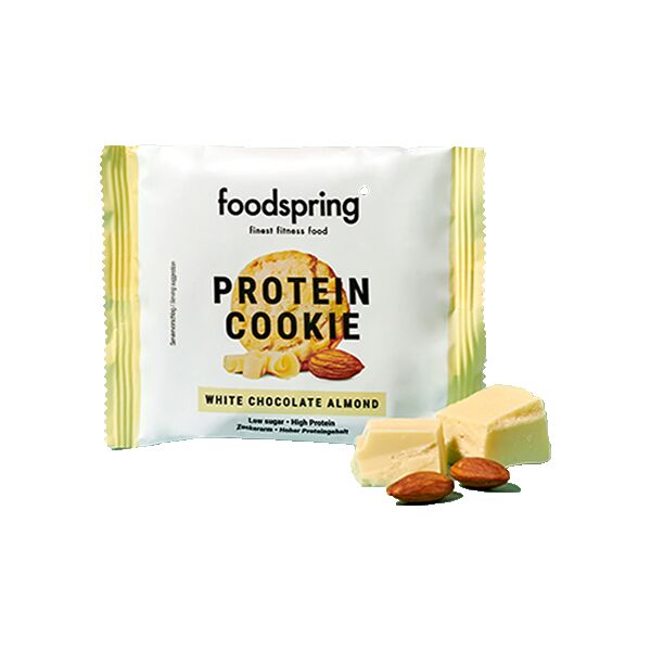 foodspring gmbh foodspring protein cookie 50g gusto cioccolato bianco e mandorle - uno snack dolce e proteico irresistibile