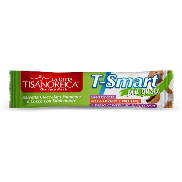 gianluca mech spa tisanoreica t smart barretta cocco 35g - barretta snack cioccolato fondente e cocco