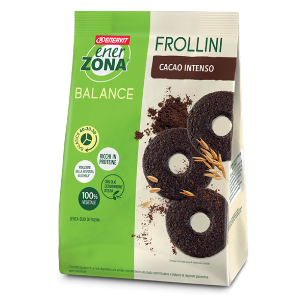 enervit - enerzona frollini 40-30-30 cioccolato fondente intenso confezione 250 gr