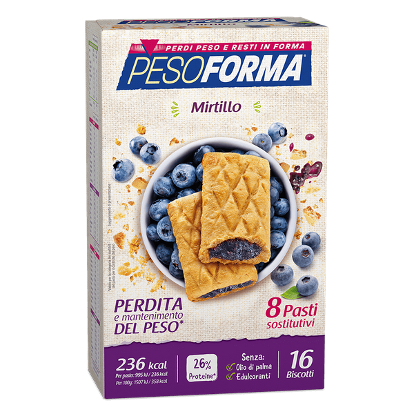 nutrition & sante' italia spa pesoforma - biscotti mirtilli confezione 16 pezzi