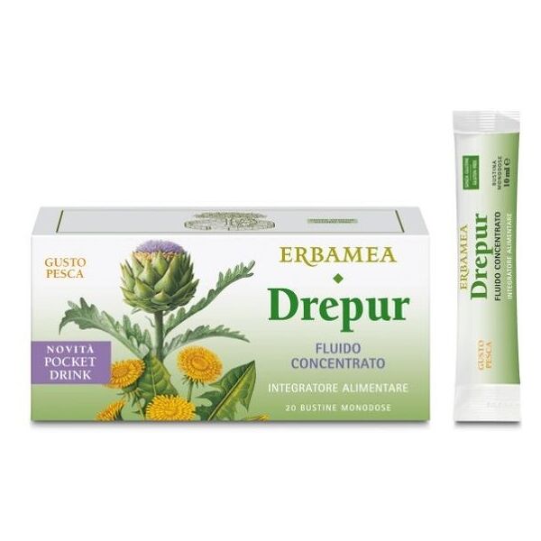 erbamea srl drepur - fluido per supportare la funzionalità epatica - 20 fiale da 10 ml - marca saluteinarmonia