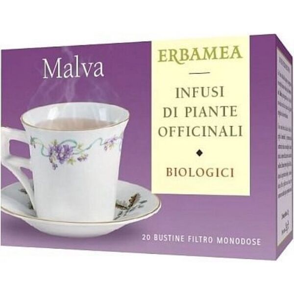 erbamea srl malva bio - marca xyz - infuso emolliente - 20 bustine - proprietà emollienti naturali