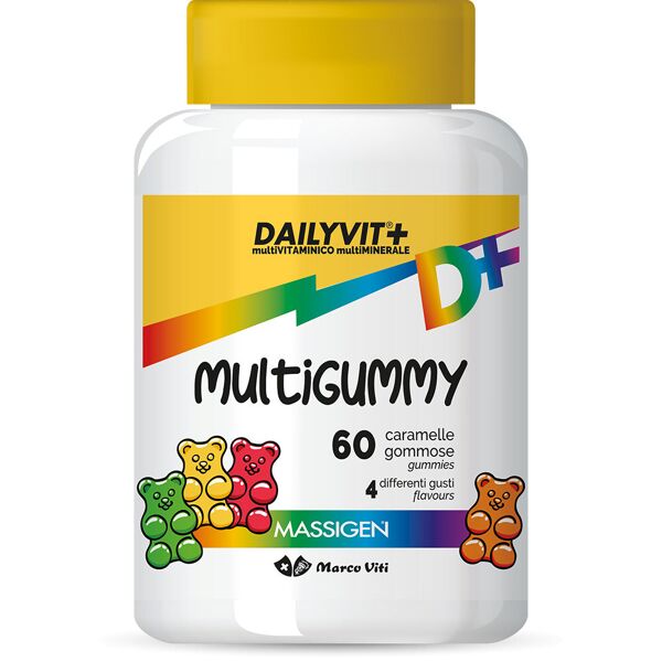 marco viti farmaceutici spa dailyvit multigummy 60 caramelle gommose - integratore multivitaminico per il tuo benessere quotidiano