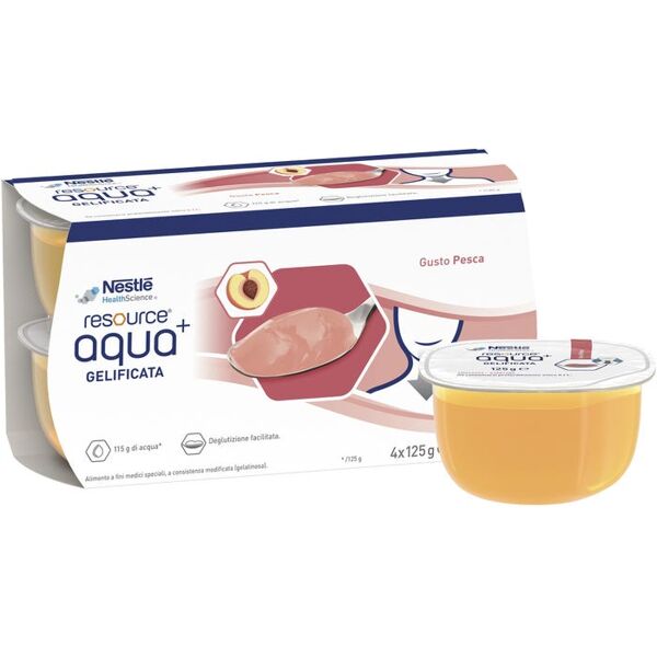 nestle' it.spa(healthcare nu.) nestlé resource aqua+ pesca 4x125g - integratore alimentare a base di acqua arricchita con pesca