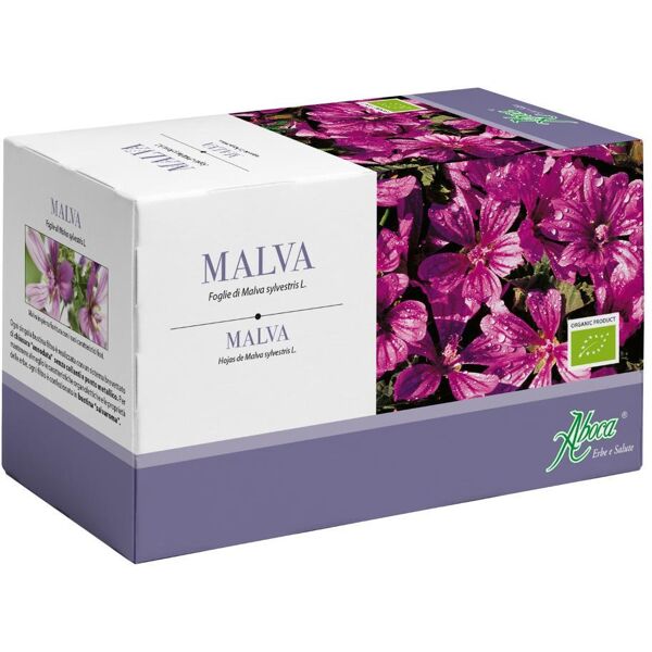 aboca spa societa' agricola malva tisana 20 bustine da 1,4g - tè alle erbe biologico - detox e benessere naturale