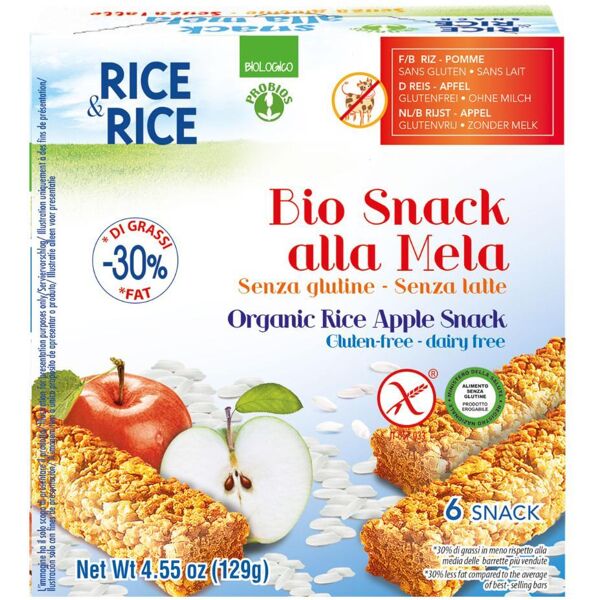 probios spa societa' benefit rice & rice snack riso mela 6x21g