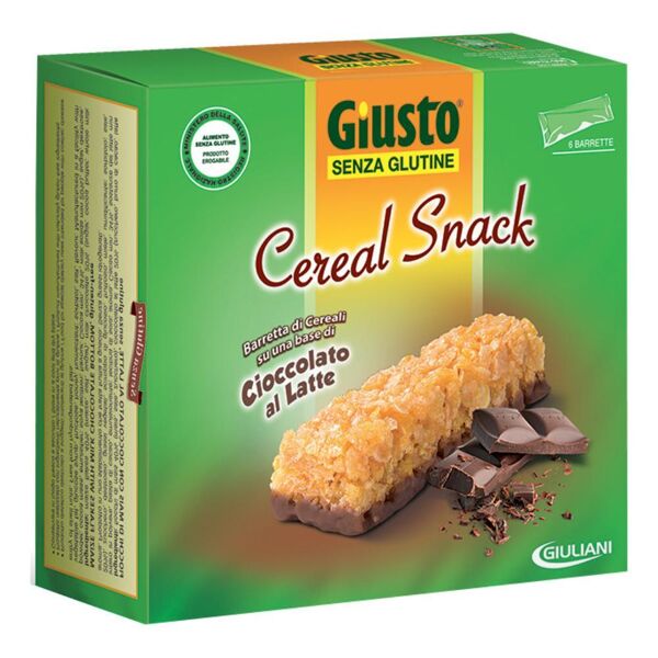 giuliani spa giusto - senza glutine cereal snack cioccolato latte 6x25g