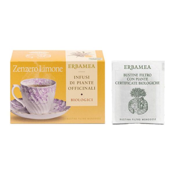 erbamea srl tisana zenzero limone bio - infusi di piante officinali 20 bustine - gusto rinfrescante