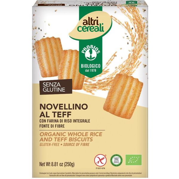 probios spa societa' benefit altricereali biscotti novellini teff.riso 250g