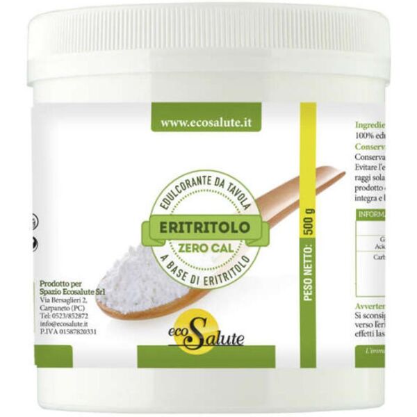 SPAZIO ECOSALUTE Srl Eritritolo Zero Cal Dolcificante Naturale 500g - Zucchero Naturale a Basso Apporto Calorico