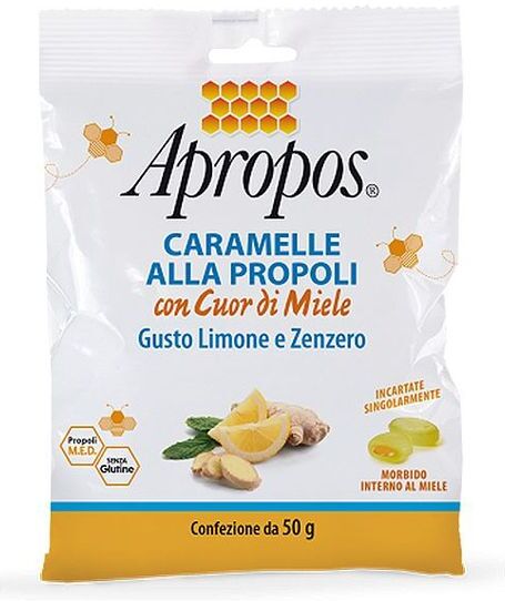 desa pharma caramelle dure limone e zenzero cuor di miele 50g - apropos caramelle alla propoli