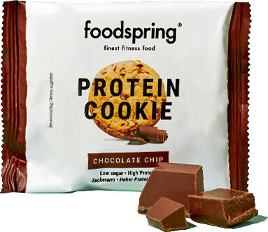 foodspring gmbh foodspring protein cookie 50g gusto gocce di cioccolato - l'eccezionale snack proteico per amanti del fitness