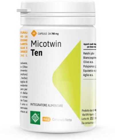 gheos srl micotwin ten 60 capsule - integratore di funghi medicinali per il benessere articolare