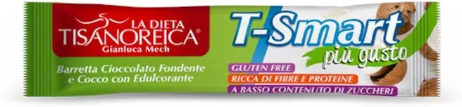 gianluca mech spa tisanoreica t smart barretta cocco 35g - barretta snack cioccolato fondente e cocco