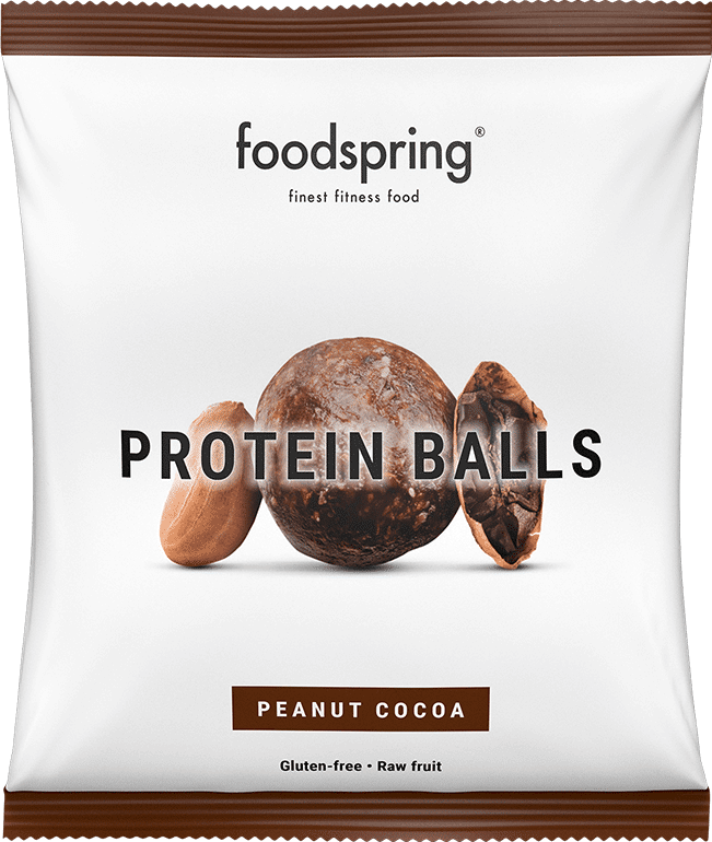 food spring gmbh foodspring protein balls snack proteico gusto arachidi cacao 40g - energia nutriente con gusto unico