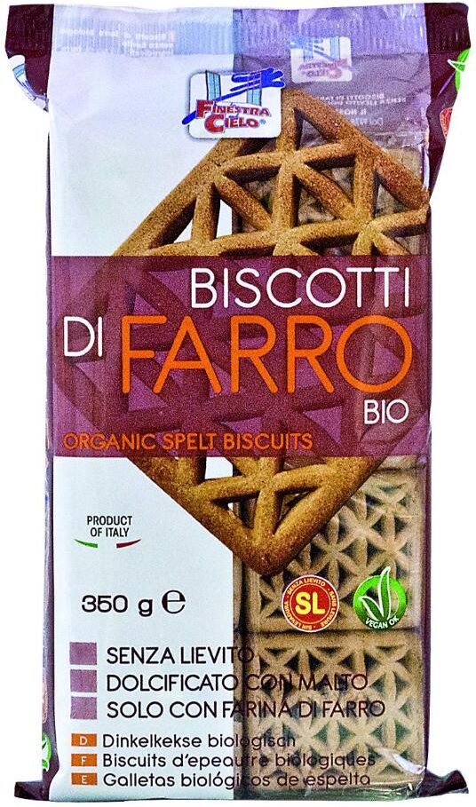 biotobio srl la finestra sul cielo biscotti di farro bio senza lievito 350g - snack salutari e biologici