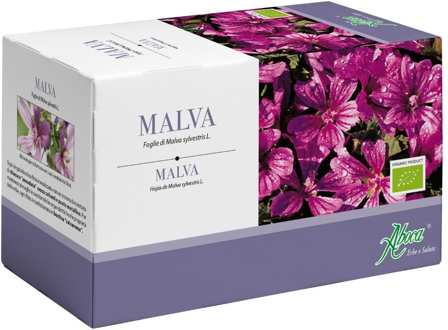 aboca spa societa' agricola malva tisana 20 bustine da 1,4g - tè alle erbe biologico - detox e benessere naturale