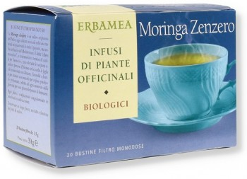 Erbamea Srl Moringa Zenzero Bio - Marca XYZ - Infuso Biologico per una Pausa di Benessere - 20 Bustine