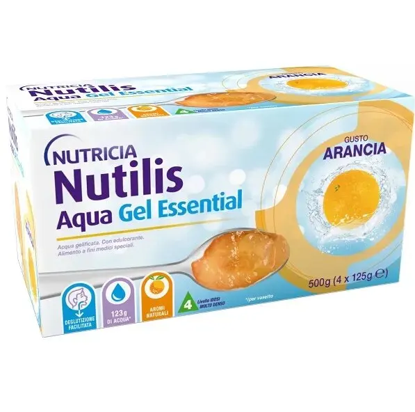 Danone Nutricia Spa Soc.Ben. Nutricia Nutilis Aqua Essential Gel Arancia 4x125g - Alimento per disfagia
