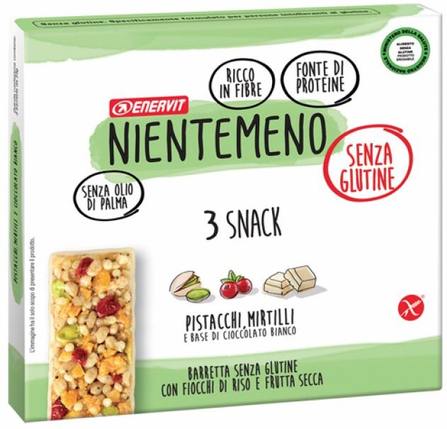 Enervit Nientemeno Pistacchi, Mirtilli 3 Barrette da 23 g