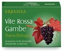 Erbamea Srl Tisana Vite Rossa Gambe Biologica - Marca XYZ - Tisana Biologica per il Benessere delle Gambe - 20 Bustine - Sollievo Naturale