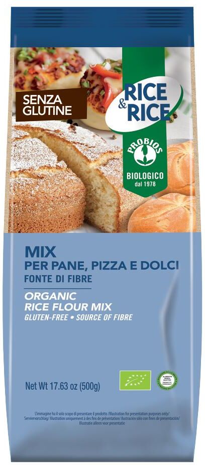 Probios Spa Societa' Benefit RICE &amp; RICE Mix Pane Pizza Dolci 500g