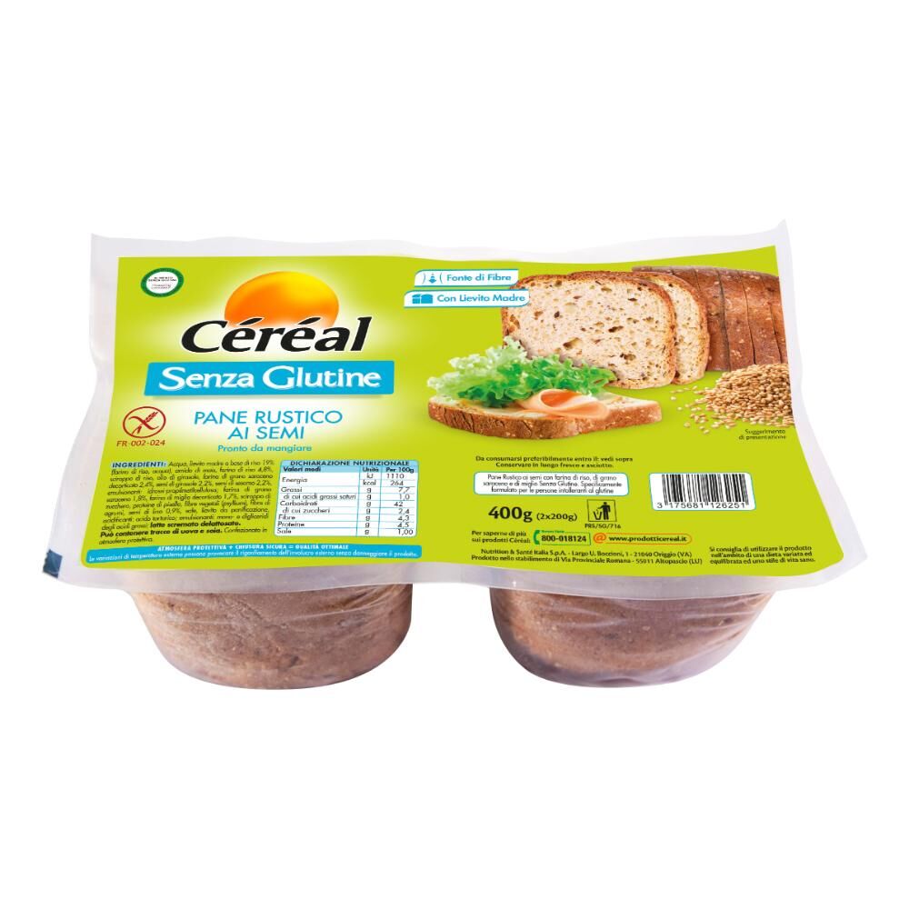 Nutrition & Sante' Italia Spa Cereal - Pane Rustico ai Semi 400g