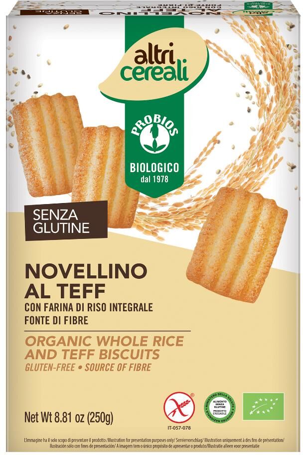 Probios Spa Societa' Benefit ALTRICEREALI Biscotti Novellini Teff.Riso 250g