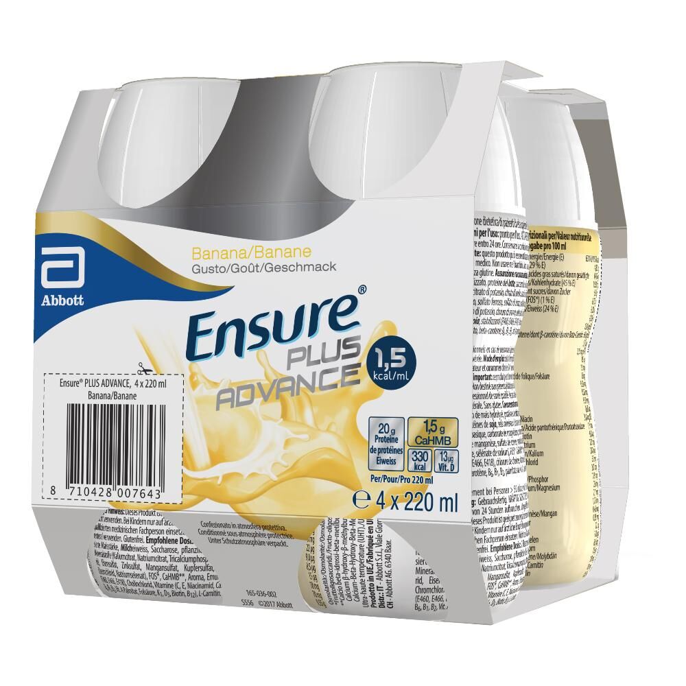Abbott Ensure Plus Advance - Bevanda Proteica Gusto Banana 4X220ml