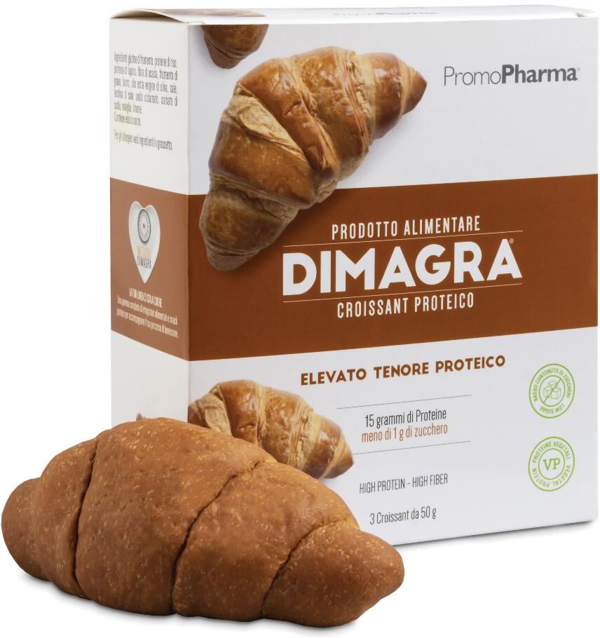 Promopharma Spa Dimagra Croissant Proteico 3 Pezzi da 50g - Snack Proteico Gustoso e Saziente