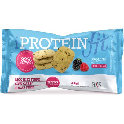 CK FOOD Srl Iproteinfit Frollini al Gusto Mora con Lamponi 3%, 30 g CK FOOD Srl Iproteinfit Frollini al Gusto Mora con Lamponi 3%, 30 g