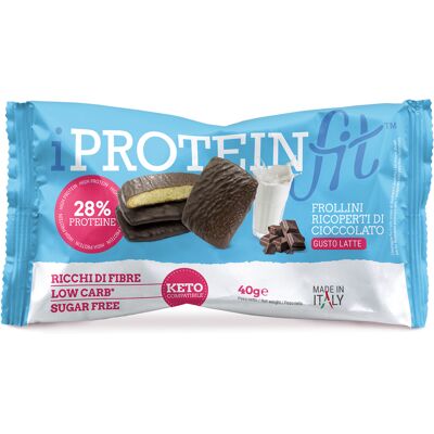 CK FOOD Srl Iproteinfit Frollini Gusto Latte Ricoperti di Cioccolato, 40 g CK FOOD Srl Iproteinfit Frollini Gusto Latte Ricoperti di Cioccolato, 40 g