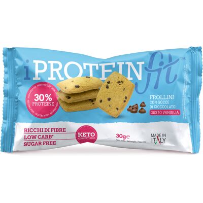 CK FOOD Srl Iproteinfit Frollini Vaniglia con Gocce di Cioccolato, 30 g CK FOOD Srl Iproteinfit Frollini Vaniglia con Gocce di Cioccolato, 30 g
