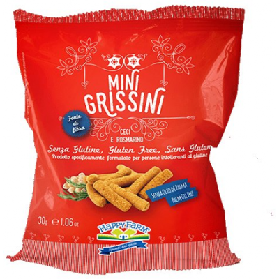 Happy Farm Mini Grissini Ceci Rosmarino - Snack Happy Farm Mini Grissini Ceci Rosmarino - Snack