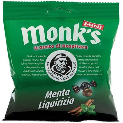 AKELLAS Srl Monk's Caramelle Mini Menta e Liquirizia, 80g AKELLAS Srl Monk's Caramelle Mini Menta e Liquirizia, 80g