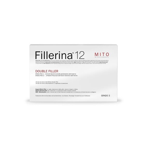 labo international srl fillerina 12 double filler mito grado 3 gel 14 dosi da 2ml + velo 14 dosi da 2ml + 2 applicatori - trattamento anti-età per il riempimento delle rughe e delle linee sottili