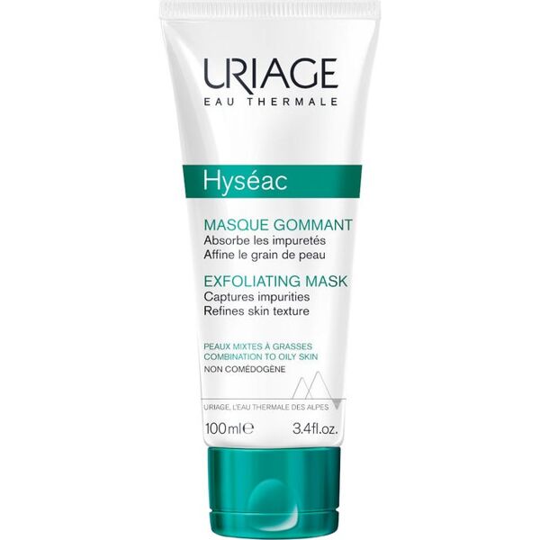 uriage hyséac - maschera esfoliante 100ml, trattamento viso per pelle liscia e purificata