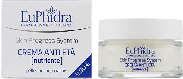 zeta farmaceutici spa euphidra skin-progress system crema nutriente 40ml - crema viso nutriente con vitamina e, b5 e proteine del germe di grano