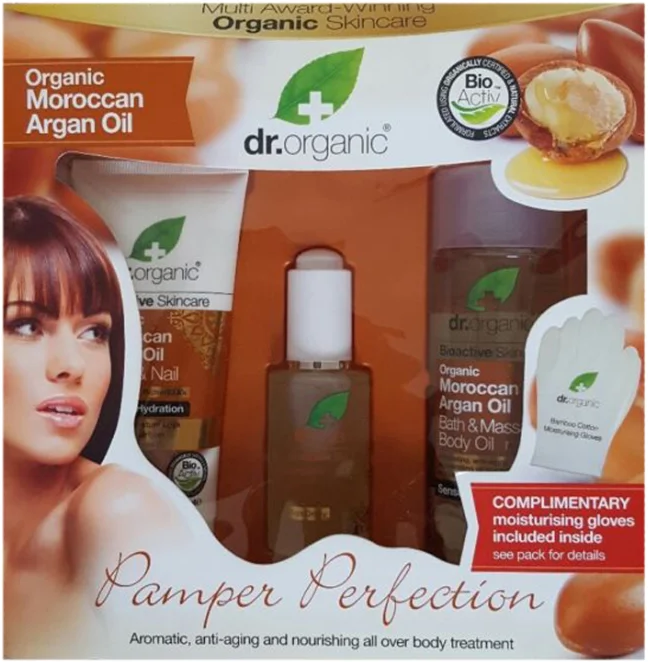 optima naturals srl dr organic moroccan argan oil - cofanetto siero viso 3 prodotti da 30 ml