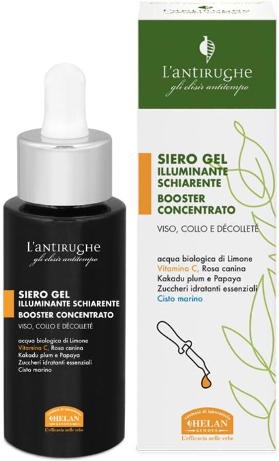 helan cosmesi srl elisir antitempo l'antirughe siero gel illuminante e schiarente viso 30ml - booster concentrato viso collo e decolleté pelli delicate