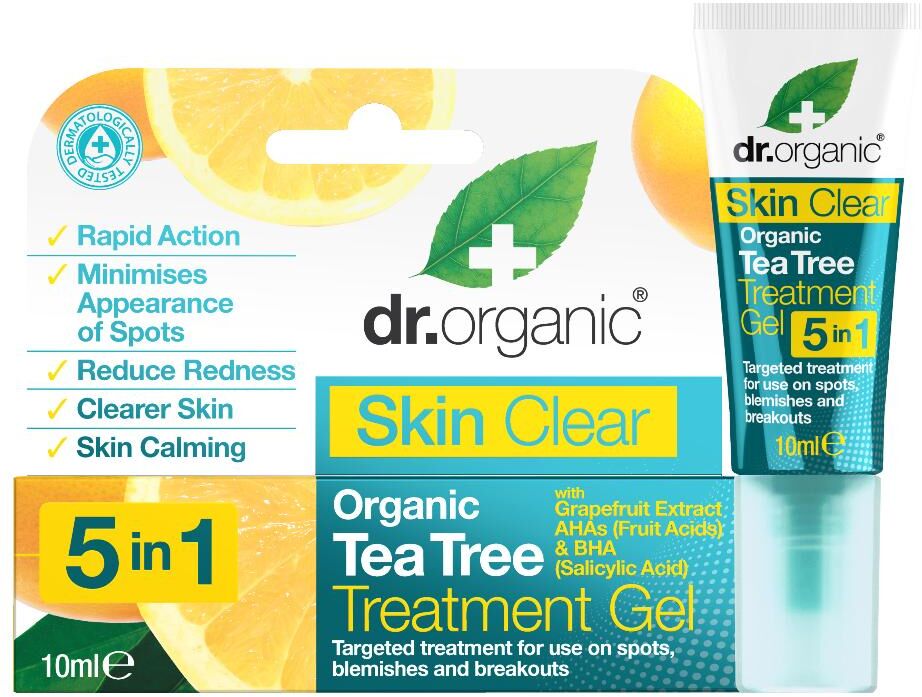 optima naturals srl dr organic skinclear treat gel 10 ml - gel anti imperfezioni tea tree e pompelmo