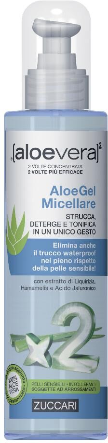 zuccari srl zuccari - aloevera2 aloegel gel micellare 200ml - detergente delicato per il viso all'aloe vera