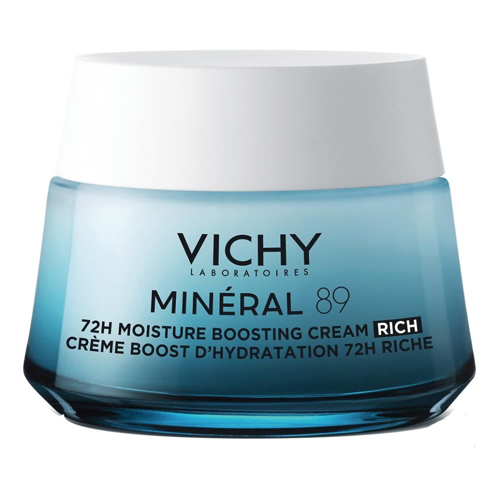 Mineral 89 Crema Idratante 72H Ricca 50ml - Crema Viso con Minerali Vichy, Idratazione Prolungata