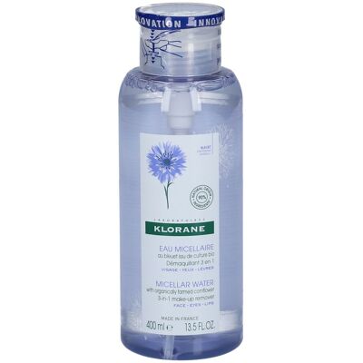 Klorane Acqua Micellare Con Fiordaliso Coltivato Biologicamente 3 in 1 Struccante - acqua detergente con fiordaliso (400 ml) Klorane Acqua Micellare Con Fiordaliso Coltivato Biologicamente 3 in 1 Struccante - acqua detergente con fiordaliso (400 ml)